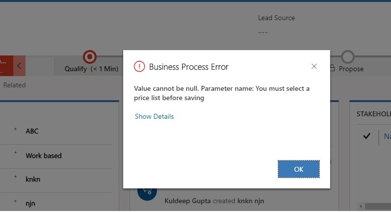 Error: Value cannot be null. Parameter name: You must select a price ...