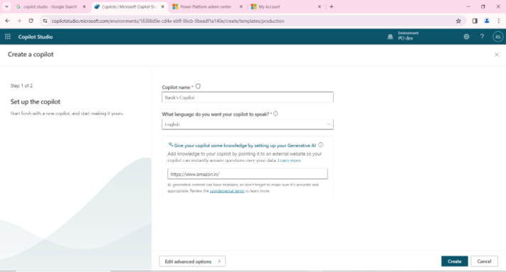 How to create a chatbot using Generative AI using MS Copilot Studio ...